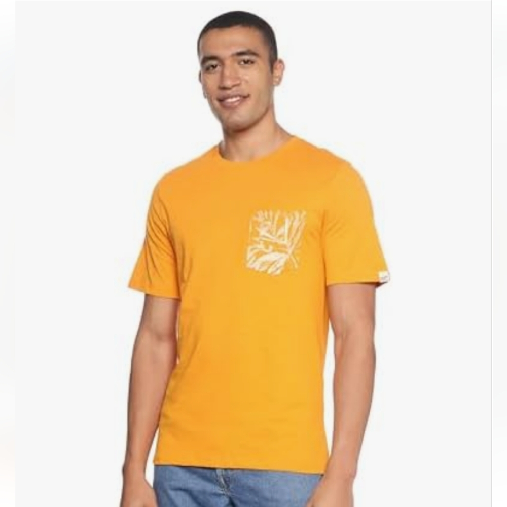 Jack & Jones Vibrant Orange Short Sleeve Tshirt Mens Size Small Pocket Tee